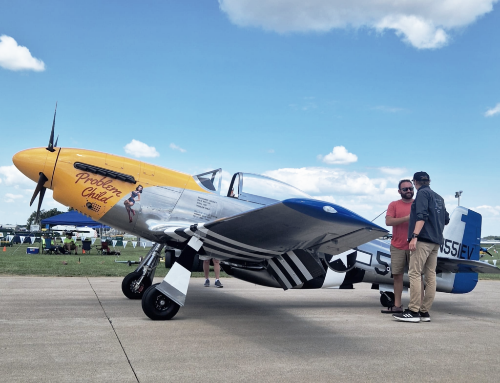 Ferry pilot Ross with Eric´s "Problem Child" upon his arrival at BOEING Plaza
